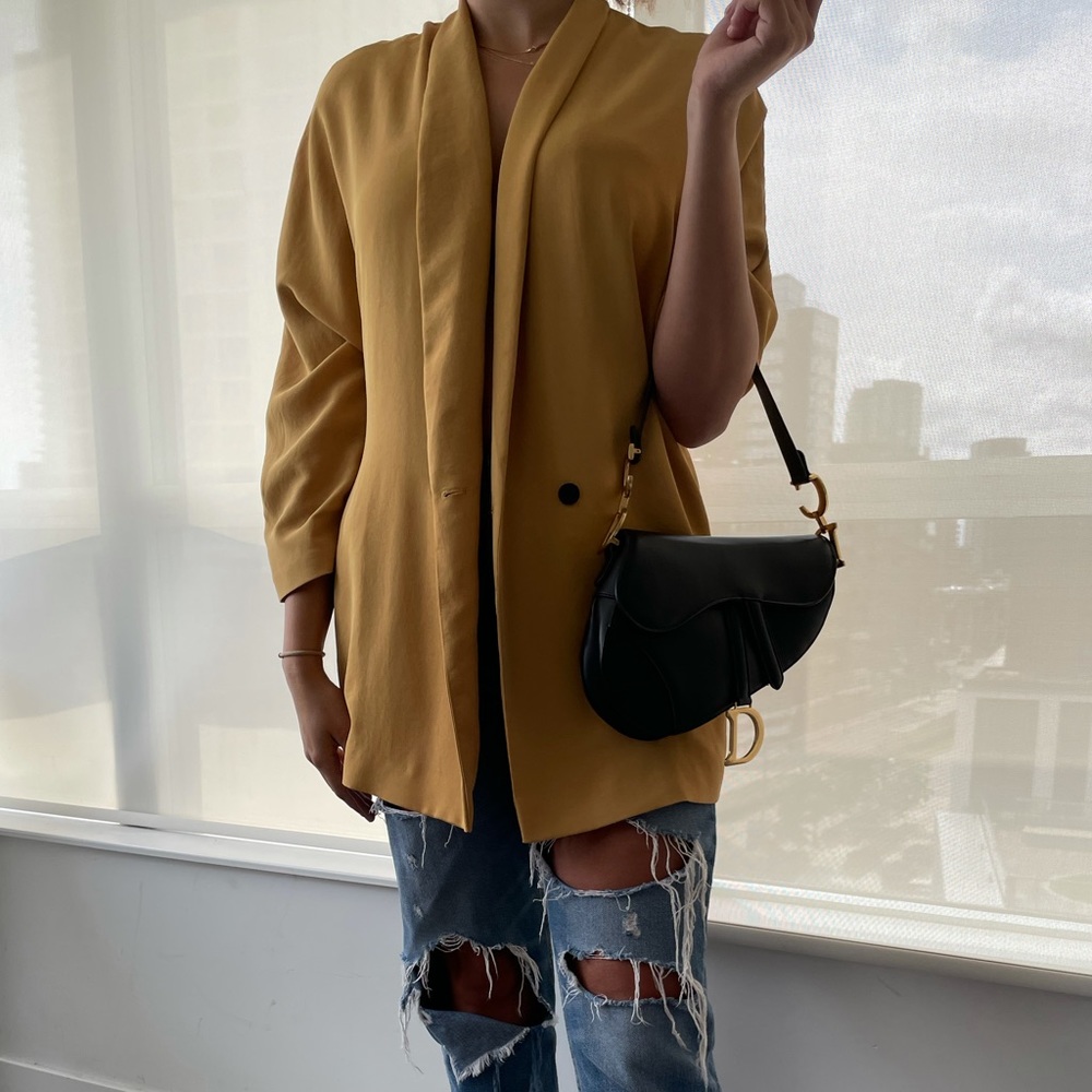 Mango size L mustard color blazer